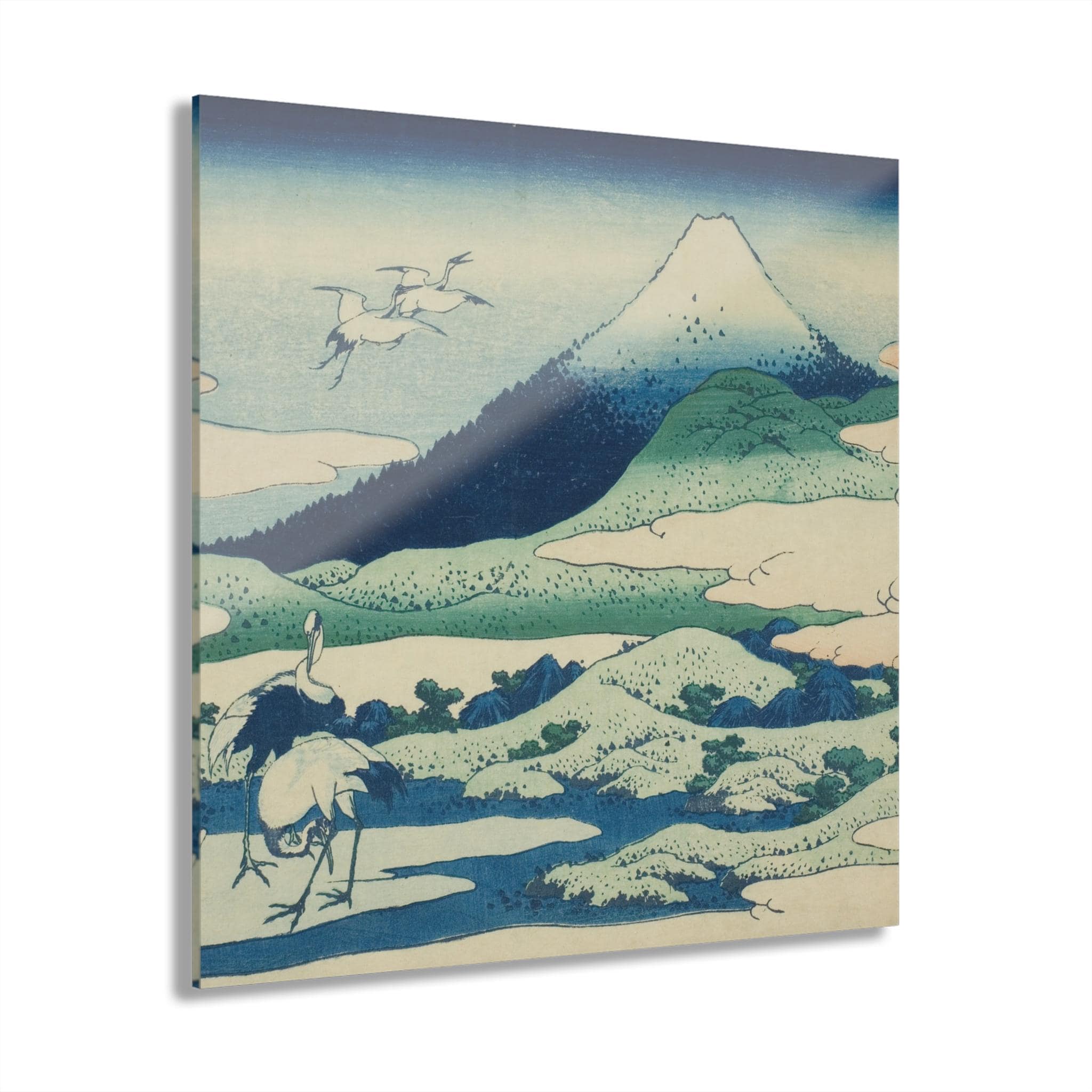 Umezawa Marsh with Mount Fuji by Katsushika Hokusai - Premium Acrylic Wall Art | Ukiyo-e Masterpiece, Japandi Zen Decor for Home or Office - Detailed view 5 showing the premium acrylic print quality and craftsmanship