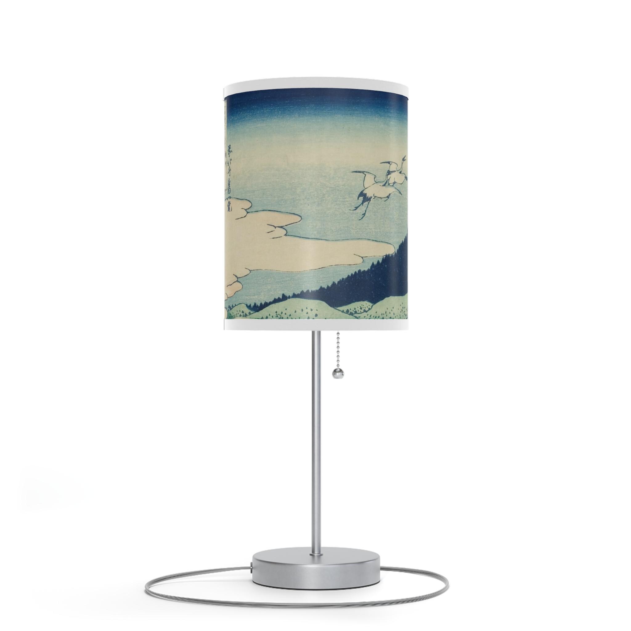 Hokusai Art Table Lamp - Katsushika Hokusai Japanese Woodblock Art - Ukiyo-e Mount Fuji Print Light for Zen Japandi Interior Home Decor - Detailed view 3 showing the premium acrylic print quality and craftsmanship