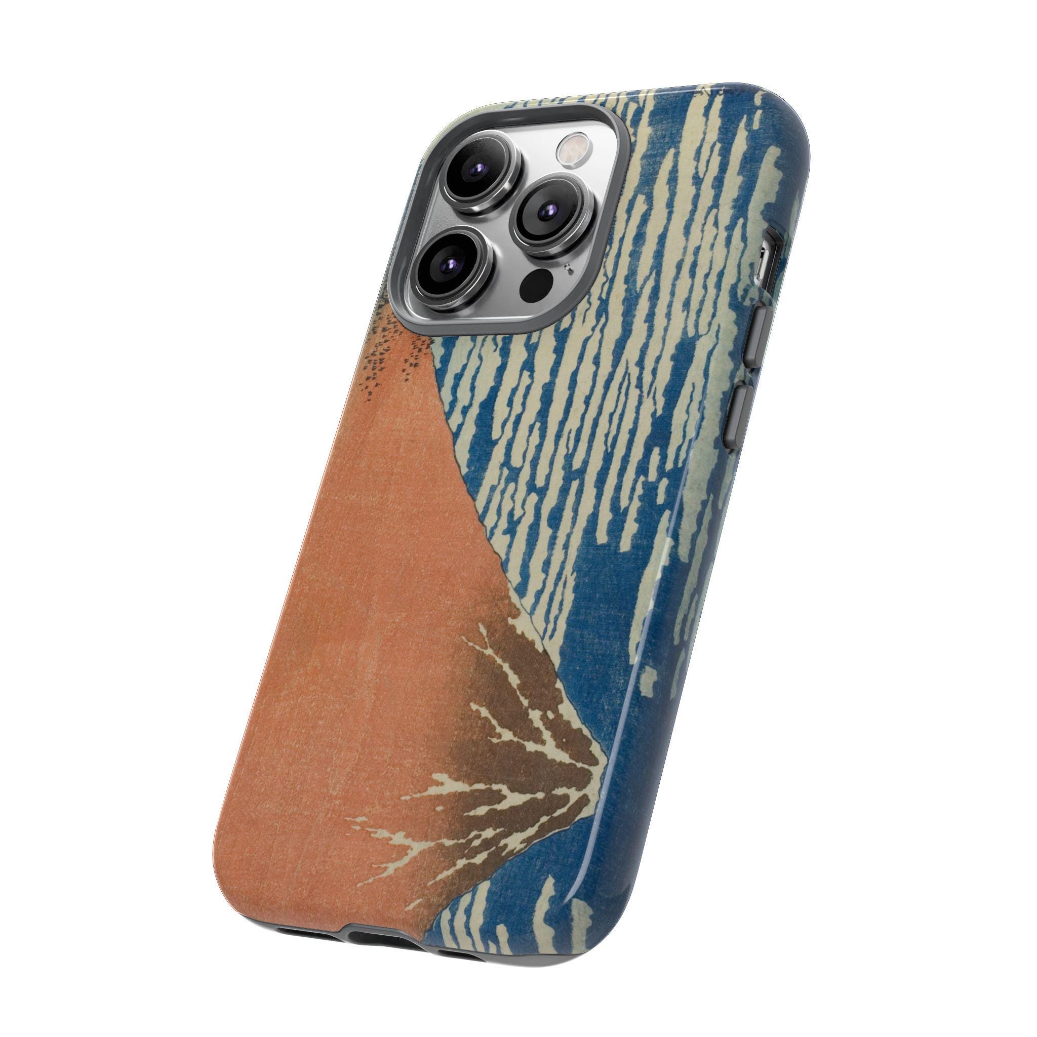 Red Fuji by Katsushika Hokusai Tough Case - Iconic Ukiyo-e Mount Fuji Art Phone Cover | for iPhone & Android 48 models, 2 Surfaces - Detailed view 4 showing the premium acrylic print quality and craftsmanship