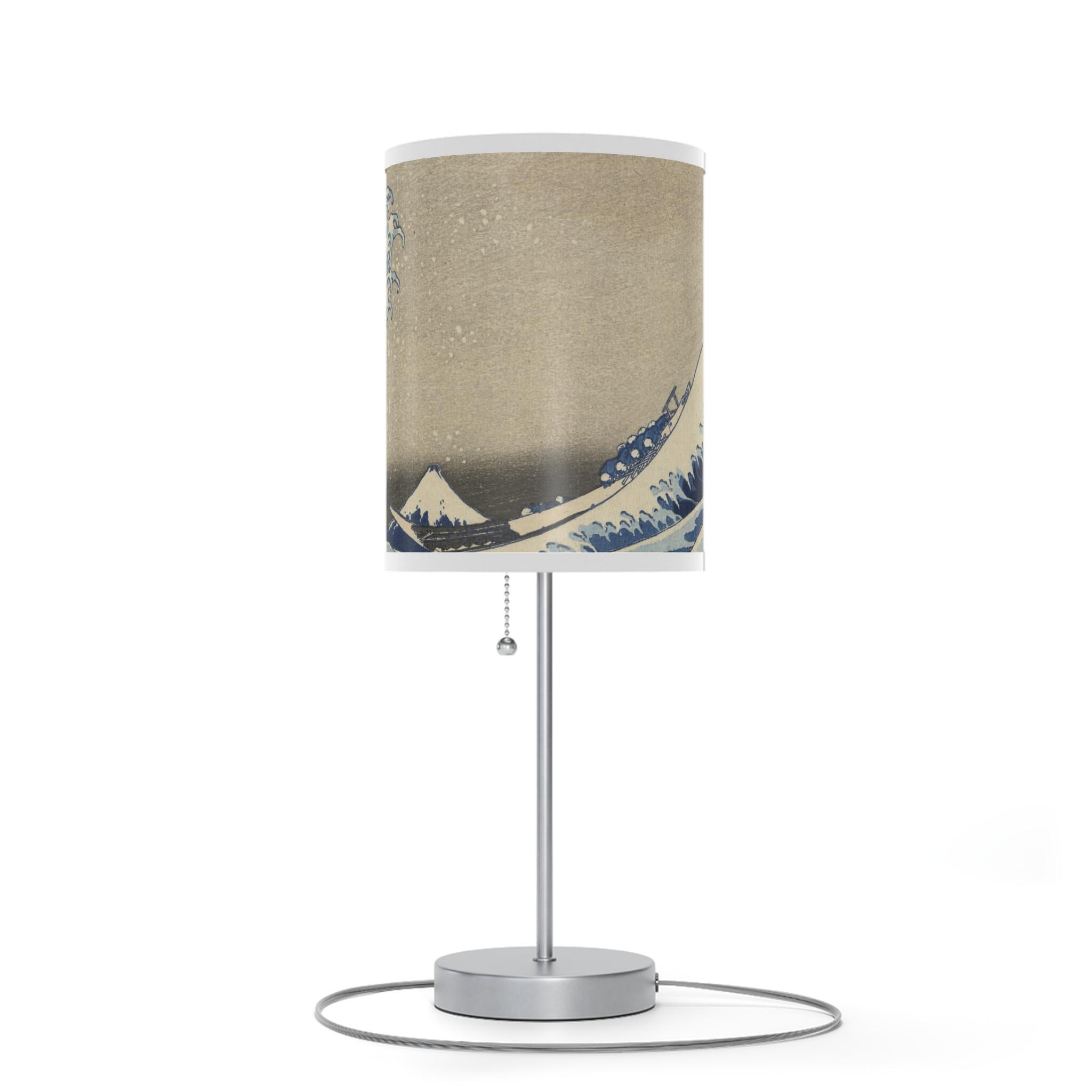 Katsushika Hokusai "The Great Wave off Kanagawa" Table Lamp - Japanese Ukiyo-e Art Light with Mount Fuji - Zen Japandi Home Decor Gift - Detailed view 4 showing the premium acrylic print quality and craftsmanship