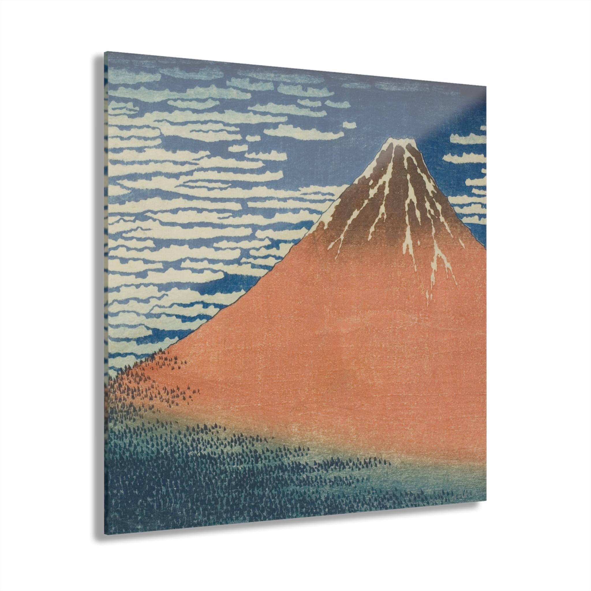Red Fuji by Katsushika Hokusai - Premium Acrylic Wall Art Print | Iconic Ukiyo-e Masterpiece, Japandi Zen Decor for Home or Office - Detailed view 5 showing the premium acrylic print quality and craftsmanship