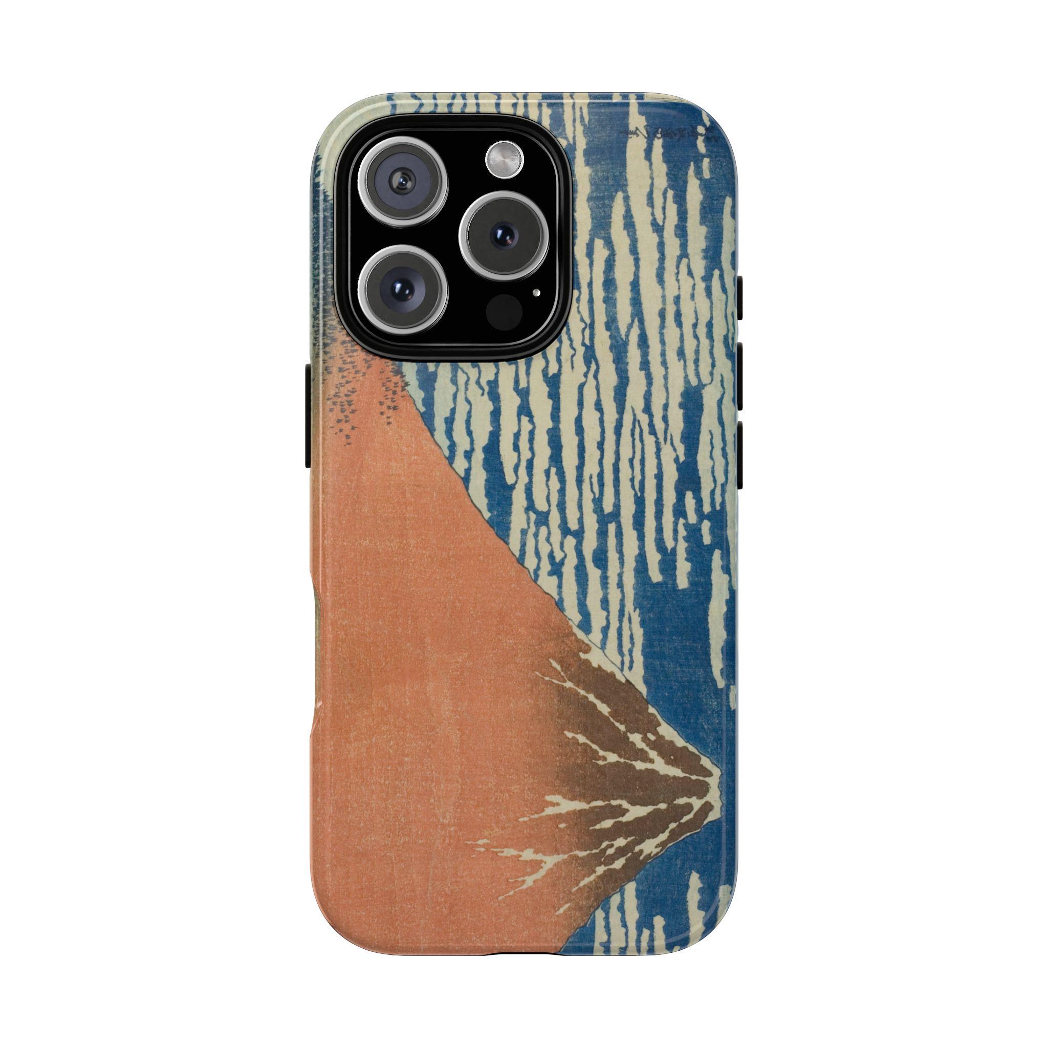 Red Fuji by Katsushika Hokusai Tough Case - Iconic Ukiyo-e Mount Fuji Art Phone Cover | for iPhone & Android 48 models, 2 Surfaces