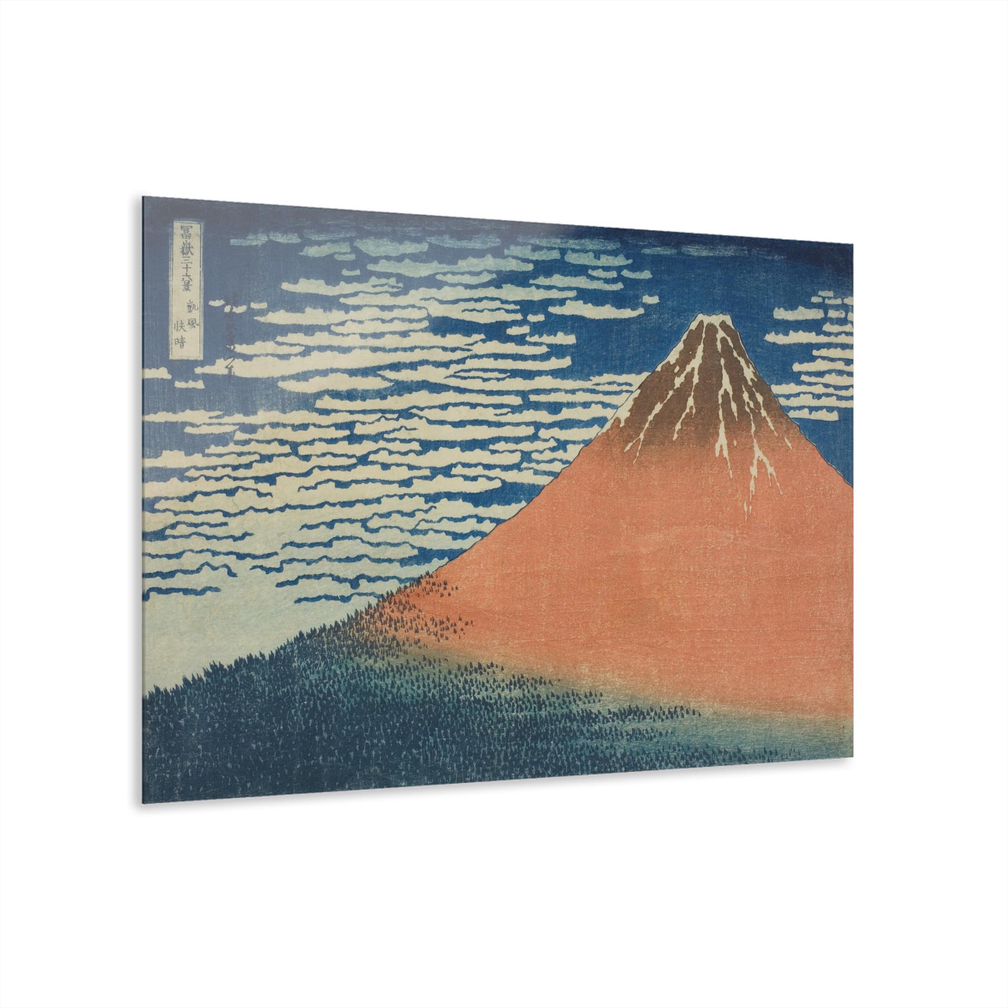 Red Fuji by Katsushika Hokusai - Premium Acrylic Wall Art Print | Iconic Ukiyo-e Masterpiece, Japandi Zen Decor for Home or Office - Detailed view 4 showing the premium acrylic print quality and craftsmanship