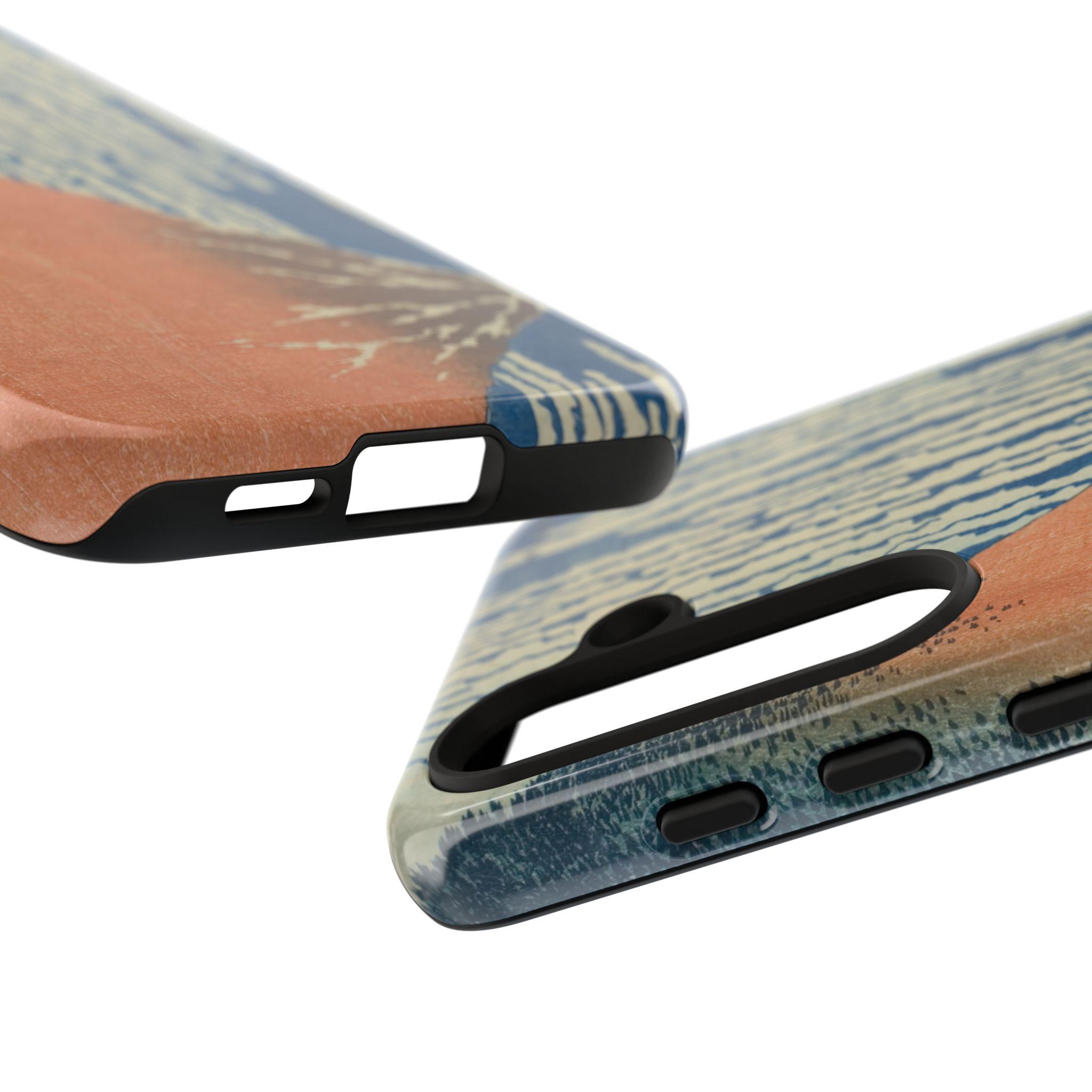 Red Fuji by Katsushika Hokusai Tough Case - Iconic Ukiyo-e Mount Fuji Art Phone Cover | for iPhone & Android 48 models, 2 Surfaces - Detailed view 5 showing the premium acrylic print quality and craftsmanship