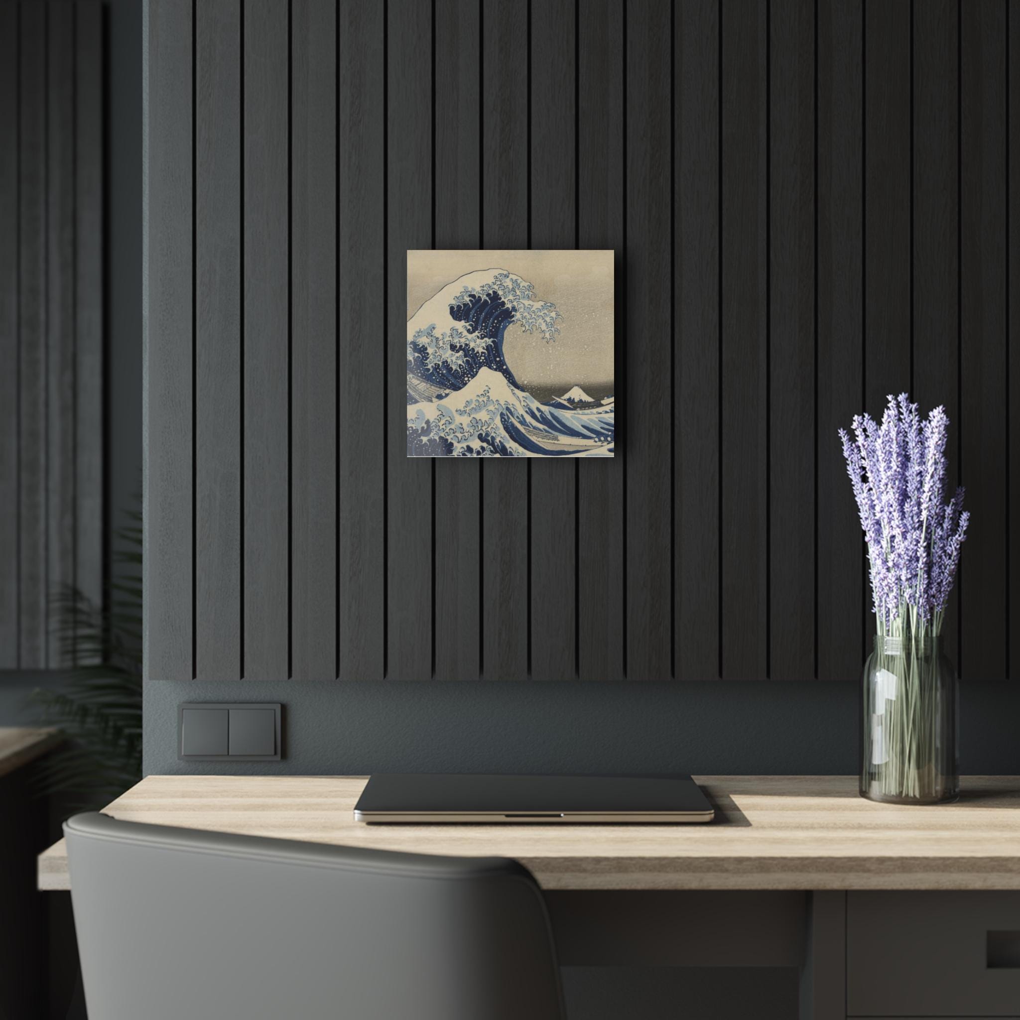 The Great Wave off Kanagawa by Katsushika Hokusai - Premium Acrylic Wall Art Print, Japandi Zen Decor for Home or Office - Detailed view 2 showing the premium acrylic print quality and craftsmanship