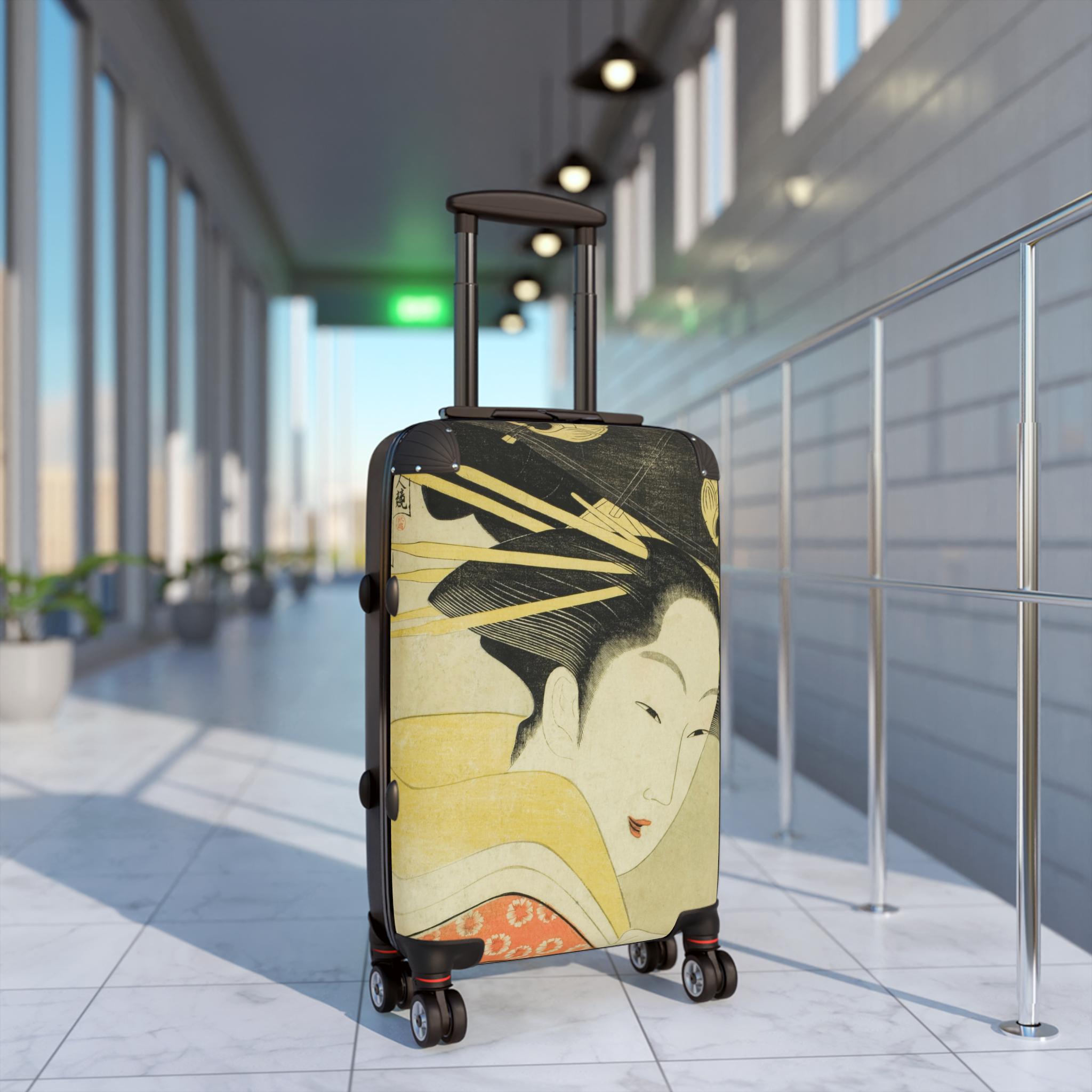 Misayama of the Chojiya Suitcase - Chokosai Eisho Japanese Ukiyo-e Bijin-ga Art Carry-On - Edo Geisha Courtesan Print Luggage Gift - Detailed view 4 showing the premium acrylic print quality and craftsmanship
