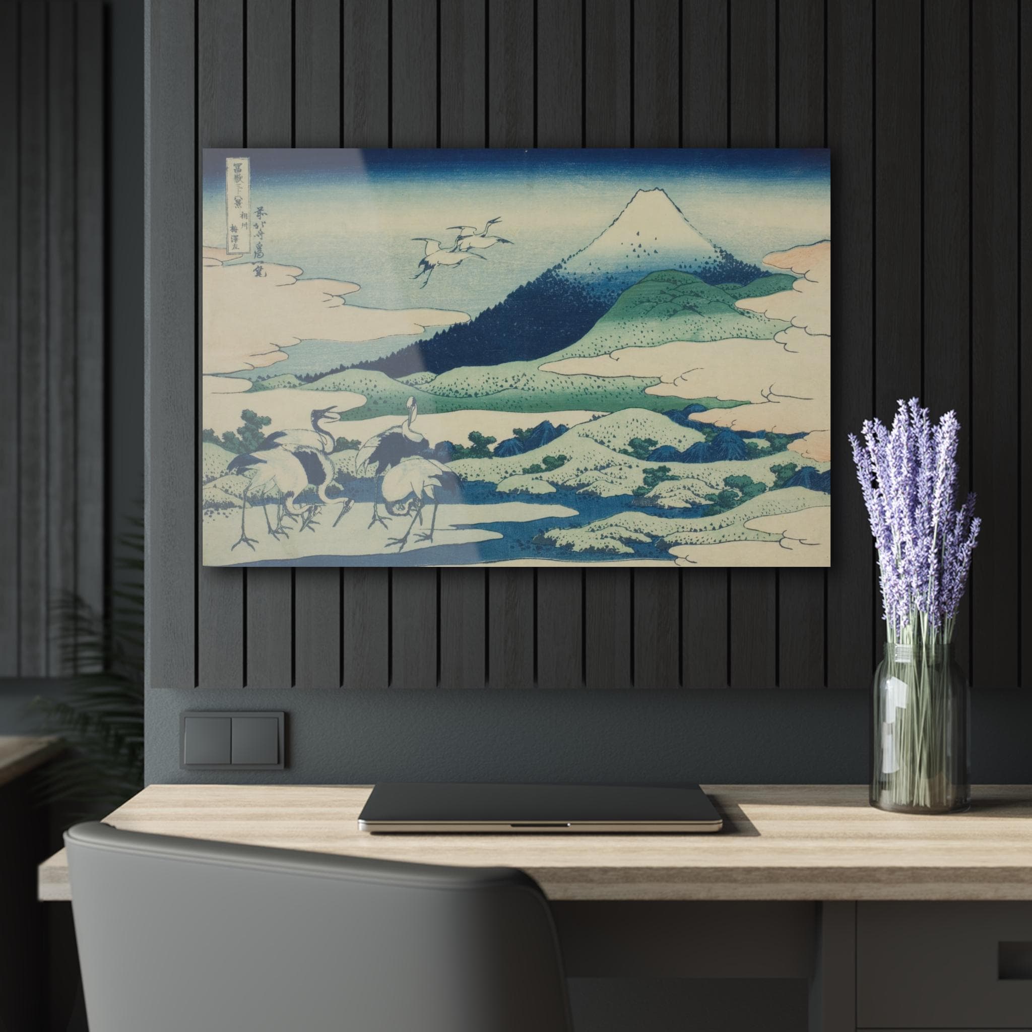 Umezawa Marsh with Mount Fuji by Katsushika Hokusai - Premium Acrylic Wall Art | Ukiyo-e Masterpiece, Japandi Zen Decor for Home or Office