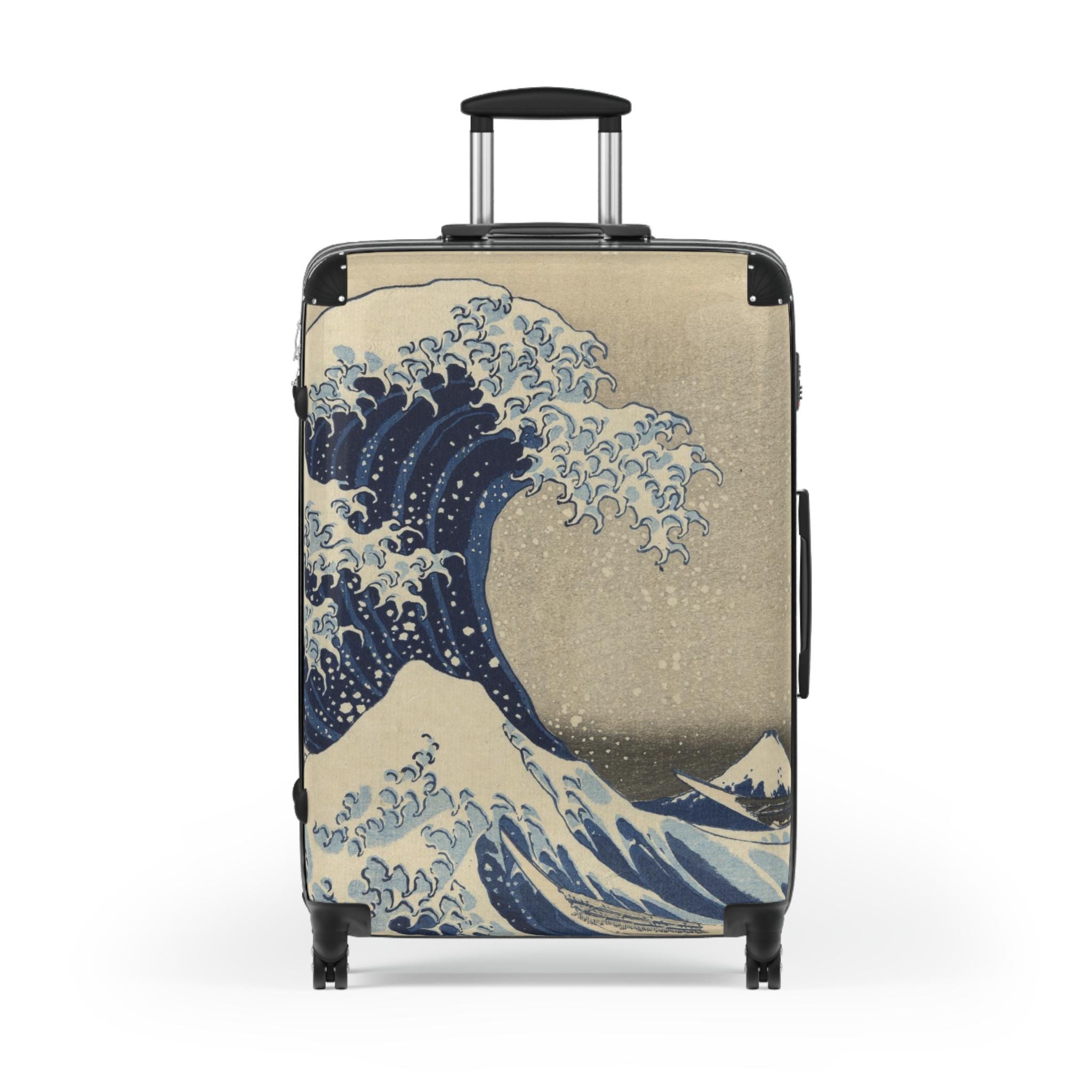 The Great Wave off Kanagawa Suitcase - Katsushika Hokusai Japanese Ukiyo-e Art Carry-On - Mount Fuji Edo Japan Print Luggage Gift