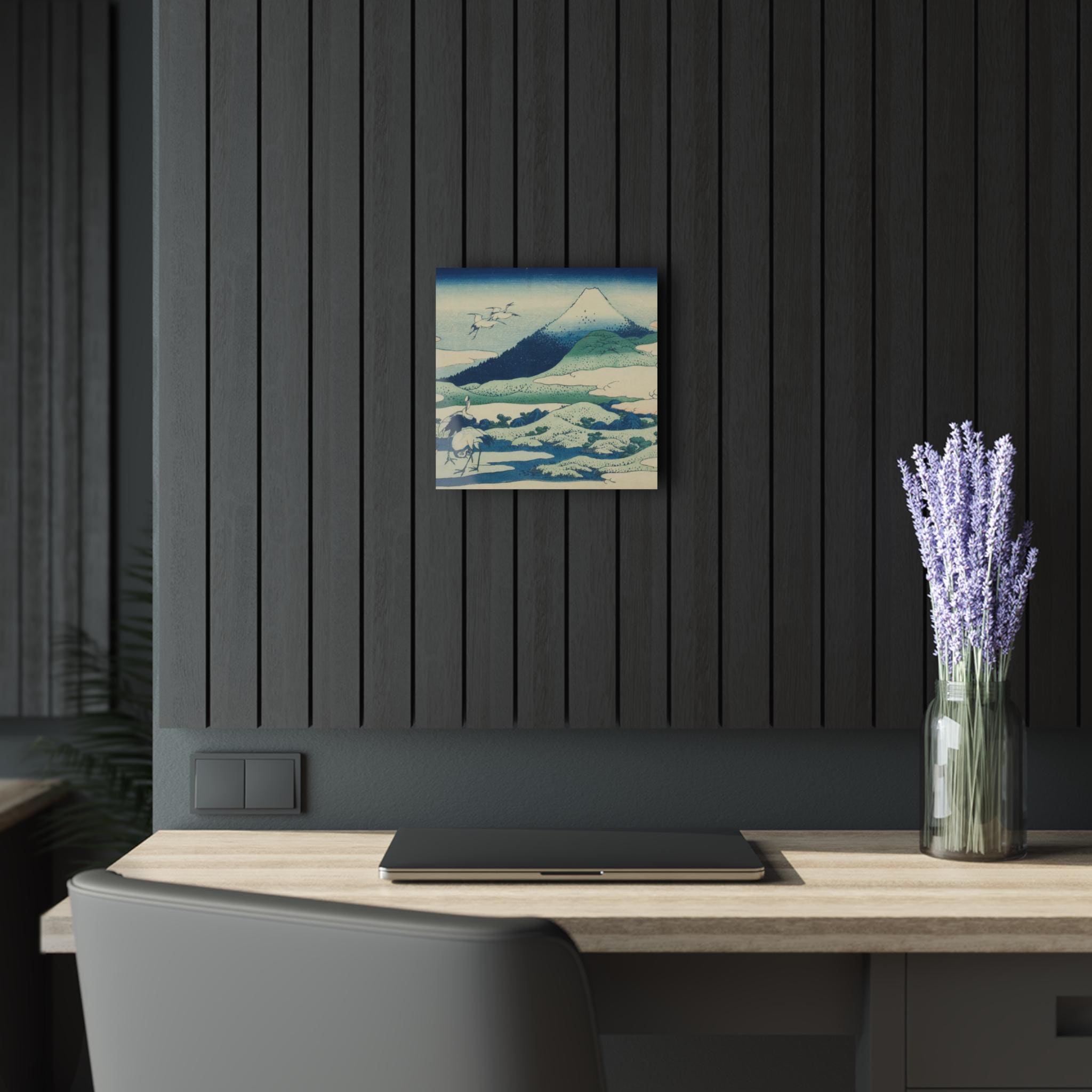 Umezawa Marsh with Mount Fuji by Katsushika Hokusai - Premium Acrylic Wall Art | Ukiyo-e Masterpiece, Japandi Zen Decor for Home or Office - Detailed view 2 showing the premium acrylic print quality and craftsmanship