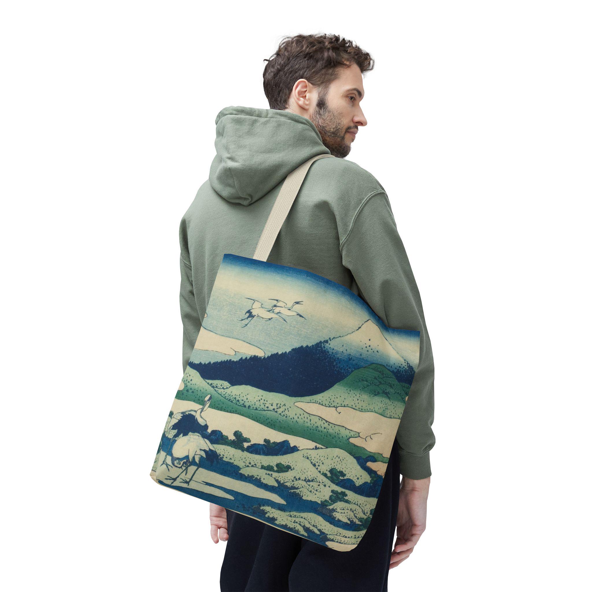 Mount Fuji View from Umezawa Marsh by Katsushika Hokusai - Japanese Ukiyo-e Tote Bag - Detailed view 4 showing the premium acrylic print quality and craftsmanship