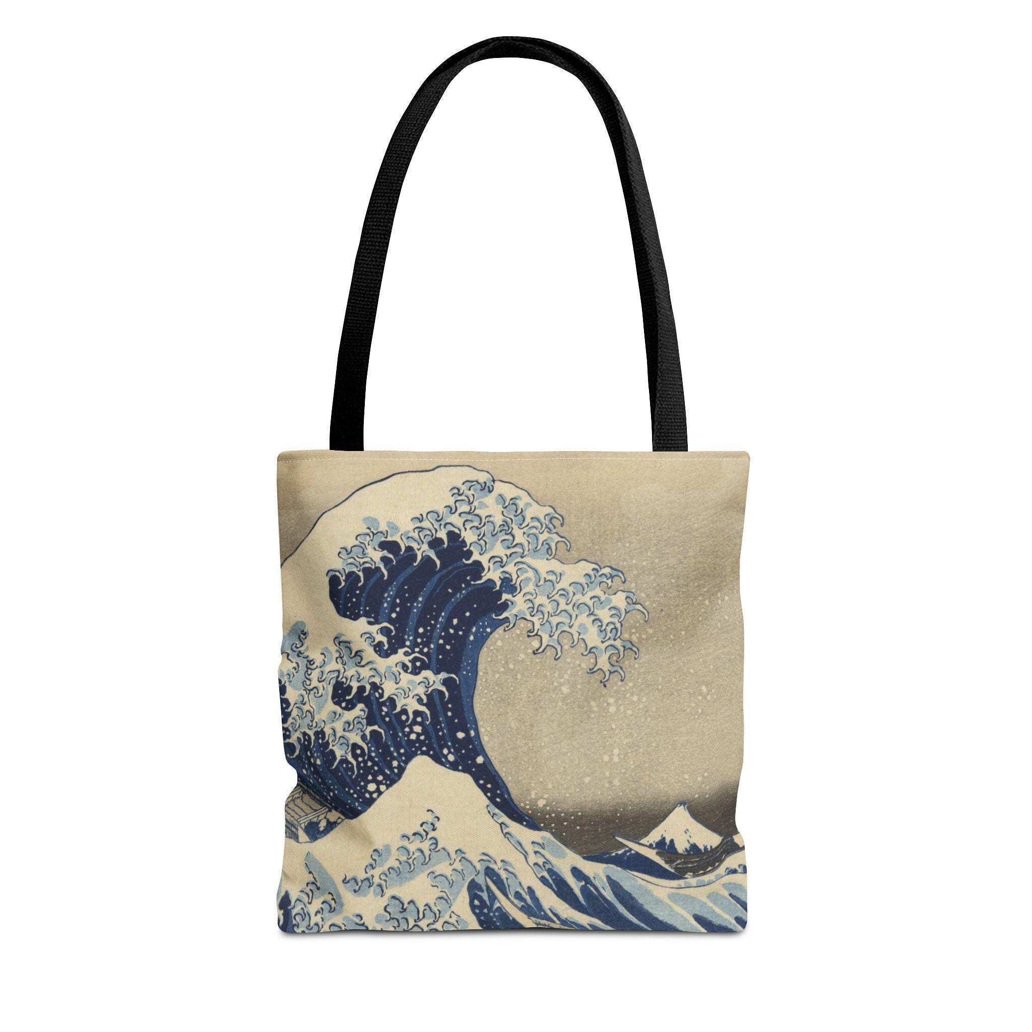 The Great Wave Tote Bag - Katsushika Hokusai Ukiyo-e Art from Thirty-Six Views of Mount Fuji, Japanese Aesthetic Accessory - Detailed view 2 showing the premium acrylic print quality and craftsmanship