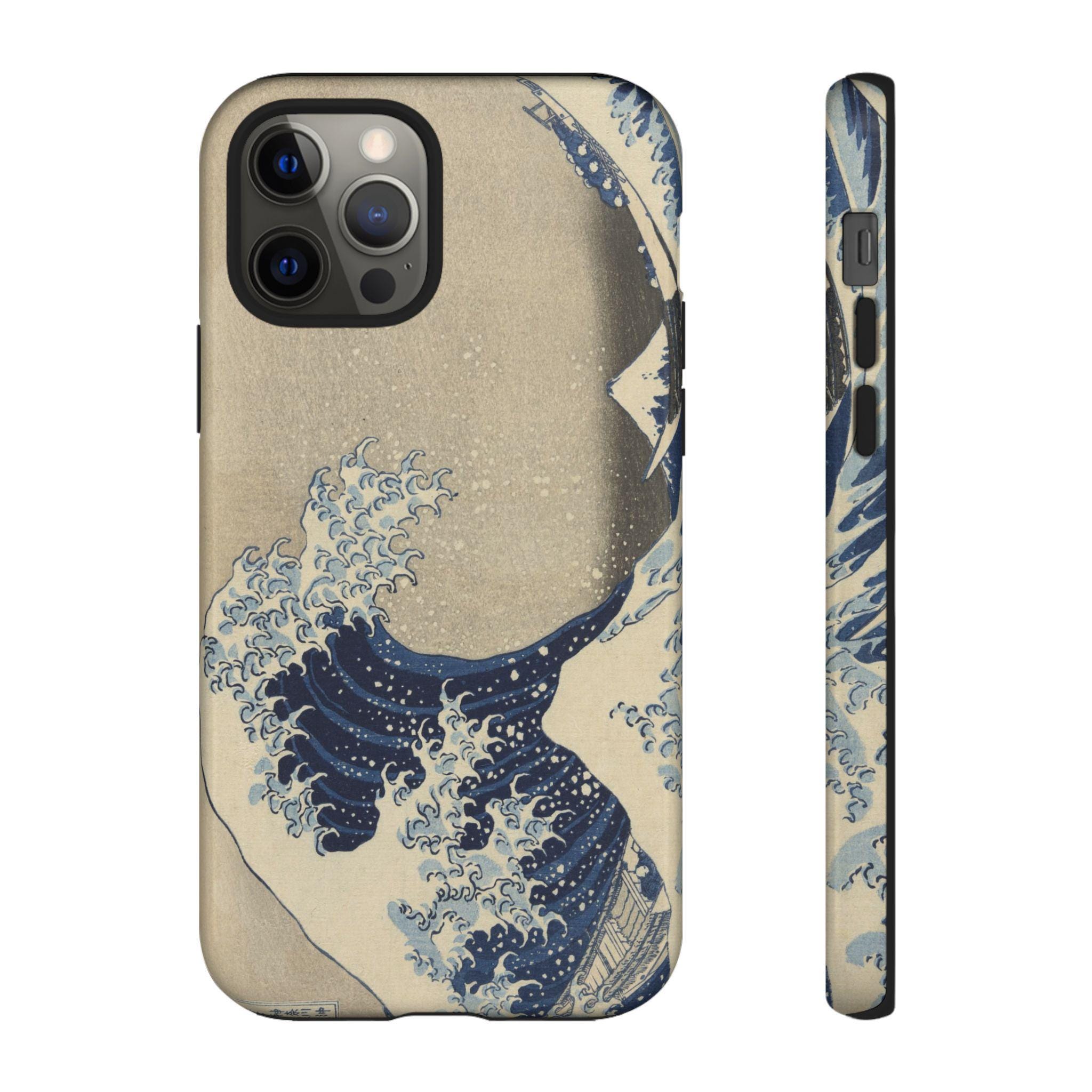 The Great Wave by Katsushika Hokusai - Premium Protective Tough Phone Case | for iPhone & Android 48 models, 2 Surfaces - Detailed view 3 showing the premium acrylic print quality and craftsmanship