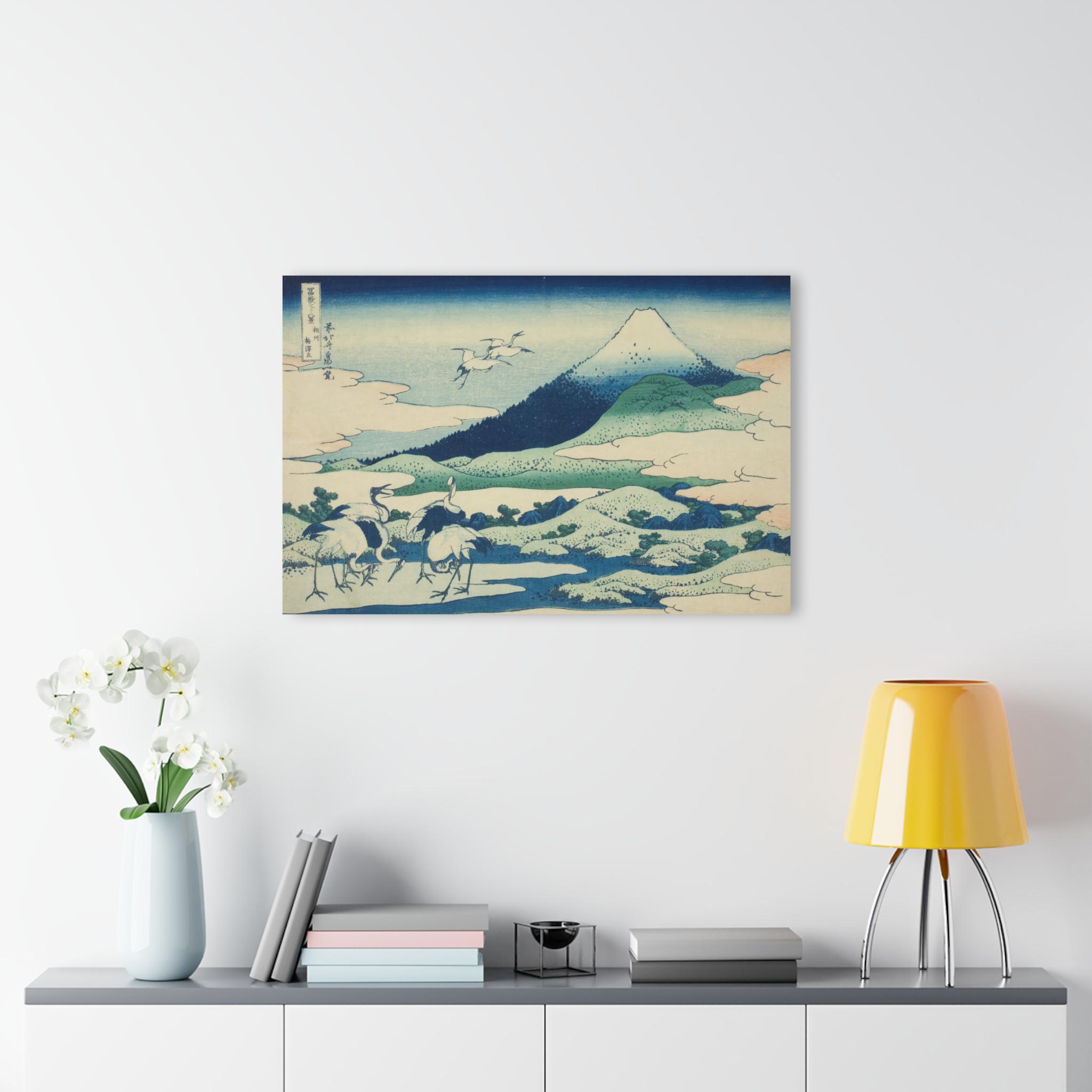 Umezawa Marsh with Mount Fuji by Katsushika Hokusai - Premium Acrylic Wall Art | Ukiyo-e Masterpiece, Japandi Zen Decor for Home or Office - Detailed view 9 showing the premium acrylic print quality and craftsmanship