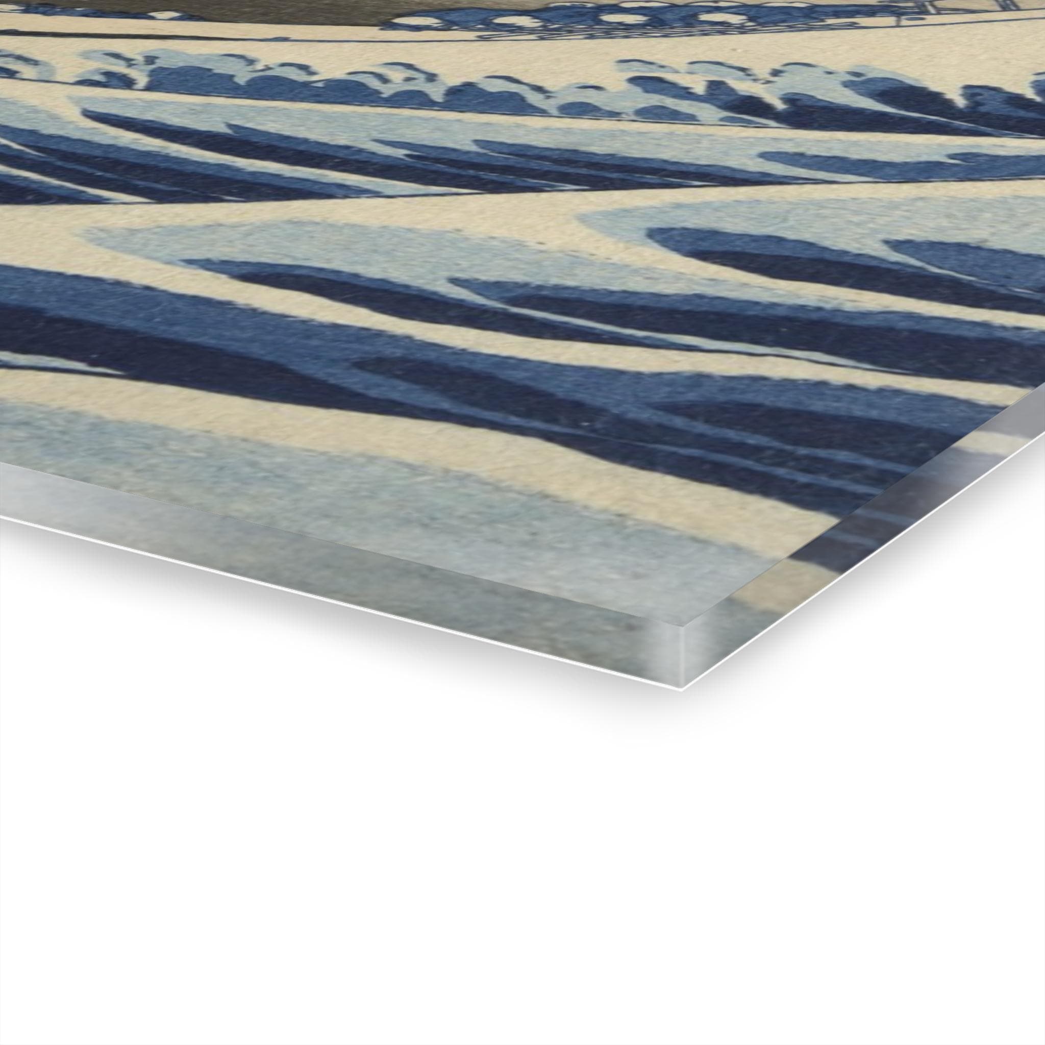 The Great Wave off Kanagawa by Katsushika Hokusai - Premium Acrylic Wall Art Print, Japandi Zen Decor for Home or Office - Detailed view 3 showing the premium acrylic print quality and craftsmanship