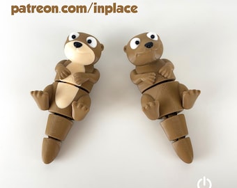 Lontra de rio fofa articulada / impressão 3D para download instantâneo / brinquedo impresso em 3D / lontra de rio impressa em 3D / lontra de rio articulada