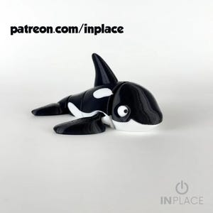 Orca fofa articulada / impressão 3D para download instantâneo / brinquedo impresso em 3D / orca impressa em 3D / orca articulada