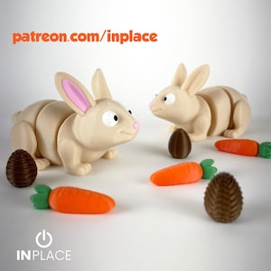 Cute Easter Bunny Articulated / 3D Print Instant Download/3D Printed Toy/3d printed Easter Bunny/articulated Easter Bunny
