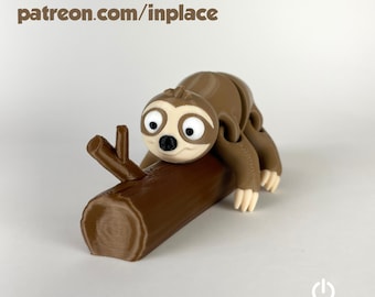 Schattige gelede luiaard/3D-print direct downloaden/3D gedrukt speelgoed/3D-geprinte luiaard/gelede luiaard
