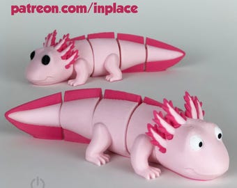 Cute Axolotl Articulated / 3D Print Instant Download/3D Printed Toy/3d printed Axolotl /articulated Axolotl