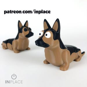Cute German Shepherd Articulated / 3D Print Instant Download/3D Printed Toy/3d printed German Shepherd/articulated German Shepherd