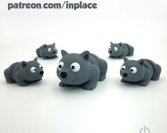 Süßer Wombat gelenkig / 3D Druck Instant Download / 3D gedrucktes Spielzeug / 3D gedruckter Wombat / gelenkiger Wombat
