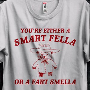 Are You A Smart Fella Or Fart Smella Retro Cartoon T Shirt For Man,Stupid Parody Tee,Trash Panda TShirt,Weird T Shirt,Trending Meme Appareal