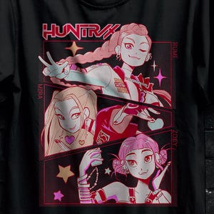 T-shirt Kpop Demon Hunters pour femme, affiche de fan de Saja Girls Rumi, pull Mira pour Zoey, produits dérivés Demon Hunter, pin's Kpop Huntrix, t-shirt Jinu