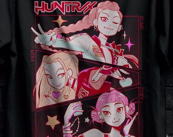 Kpop Demon Hunters T-shirt Gift For Women,Saja Girls Rumi Fan Poster,Mira Pullover For Zoey,Demon Hunter Merch,Kpop Huntrix Pin,Jinu Shirt