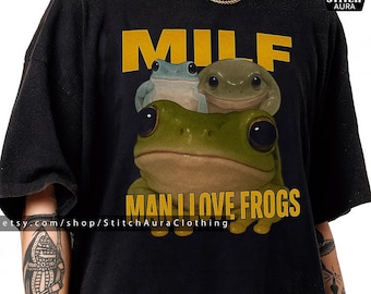 Man I Love Frogs Gift Shirt For Man,Vintage Bootleg Toad Y2K TShirt,Retro Frog Meme Lover Gift Toad Fans,Funny Frog Meme Graphic Tee For Him