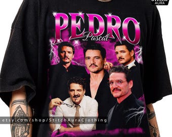 Koszulka Pedro Pascal Retro Bootleg na prezent dla mężczyzny, koszulka Pedro z napisem "Team Girl Dinner", modny sweter dla fanów, przypinka vintage, gadżety Mandalorian dla kobiet