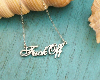 Fuck Off Necklace, Birthday Gift for Friend, Unique Bridesmaid Gifts, Gift for Coworker, Mature, Fun gift for friends, Gift for her