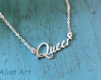 Queer Necklace, Queer Jewelry, LGTBQ Pride, Gay Birthday Gift, Subtle Gay Necklace, Gay Jewelry, Queer Pride Necklace, Pride Month, Lesbian