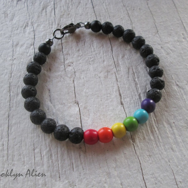 Women's Original Subtle Rainbow Pride Bracelet, Gay Pride Bracelet, Gift for Her, Gay Pride Gift, Queer Bracelet, Queer Jewelry, Pride Month