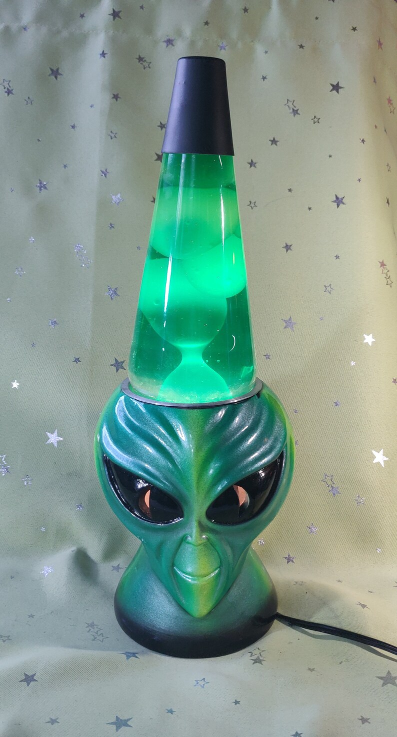 Rare Vintage Alien Green Lava Lamp Area 51 home decor Etsy
