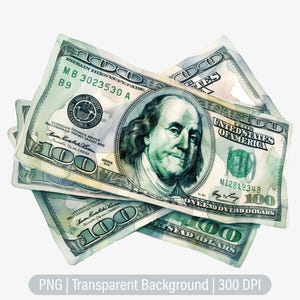 Money Dollars Clipart, Dollar Bills PNG, Money Cash, Junk Journals, Scrapbooking, Sublimation Graphics, Transparent png, Art Prints