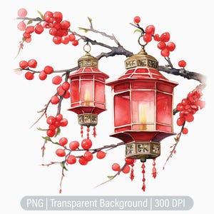Vintage Chinese Lantern Clipart, Red Lantern png, Lantern, Junk Journals, Scrapbooking, Sublimation Graphics, Transparent png, Art Prints