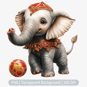 Circus Elephant Clipart, Carnival PNG, Rustic Carnival, Junk Journals, Scrapbooking, Sublimation Graphics, Transparent png, Art Prints