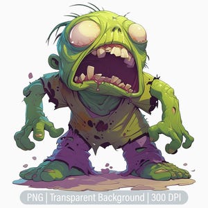 Zombie Clipart, Spooky Zombie PNG, Zombie, Junk Journal, Scrapbooking, Printable Sublimation Graphic, Commercial Use