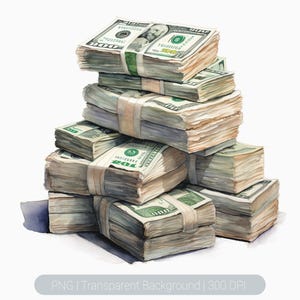 Money Dollar Bills Clipart, Money Stack Cash Png, Roll Of Money Png, Printable Sublimation Graphics, transparent background Wall Art Prints