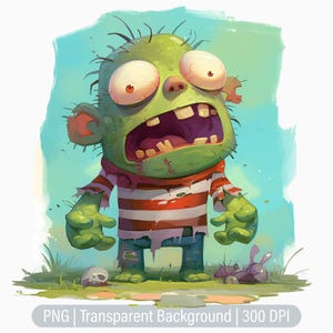 Zombie Clipart, Spooky Zombie PNG, Zombie Kid, Junk Journal, Scrapbooking, Printable Sublimation Graphic, Commercial Use