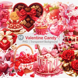 Valentine's Day Candy Clipart, Love Sweets Png, Valentine Chocolates, Printable  Sublimation Graphics, transparent background Wall Art Print