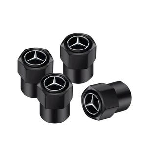 AMG Mercedes Black Tire Valve Dust Caps – 4-Pack, Aluminum, Universal Fit