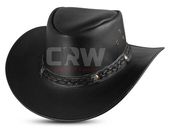 Chapéu de cowboy de couro feito à mão estilo western