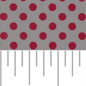 Mini Red Dots on Gray Fabric