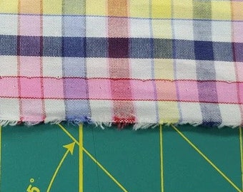 Fabric Finders Plaid Red, Blue, Yellow, Pink