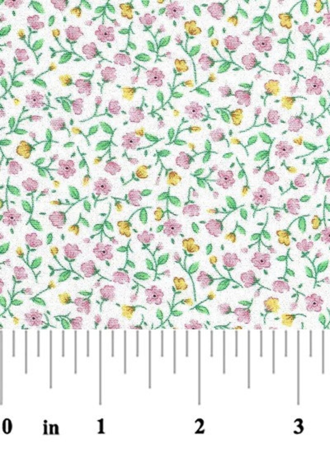 Pink, Yellow and Green Floral Fabric by Fabric Finders 2468 Etsy