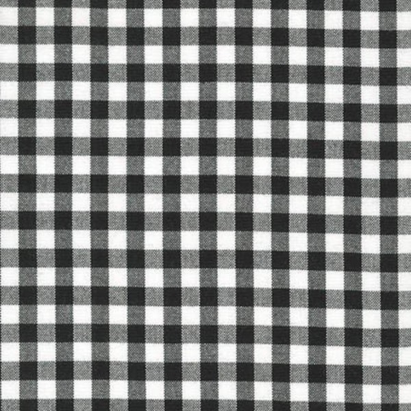 1/4" Carolina Gingham Black Cotton Fabric