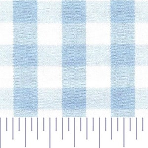 1/2" Blue Check Fabric by Fabric Finders