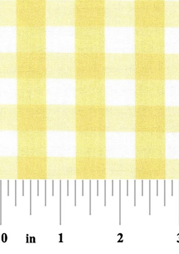 1/2 Yellow Check Fabric by Fabric Finders Etsy