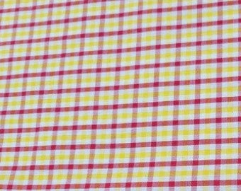 Fabric Finders Yellow and Red Check Cotton Fabric